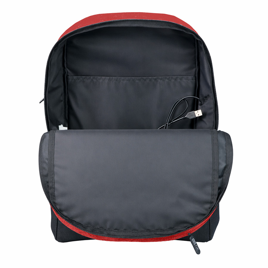 Рюкзак водостойкий "PULL", красный/чёрный, 45 x 28 x 11 см, 100% полиэстер 300D+600D