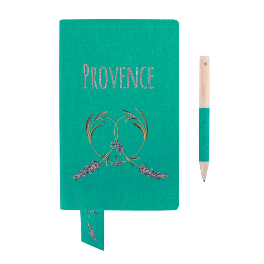 Бизнес-блокнот А5  "Provence", мятный, мягкая обложка, в клетку