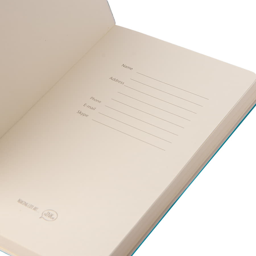 Бизнес-блокнот А5  "Provence", бирюзовый, мягкая обложка, в клетку