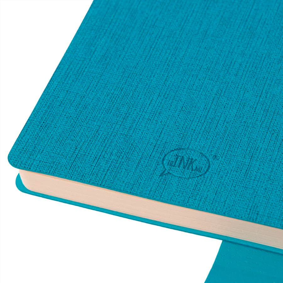 Бизнес-блокнот А5  "Provence", бирюзовый, мягкая обложка, в клетку