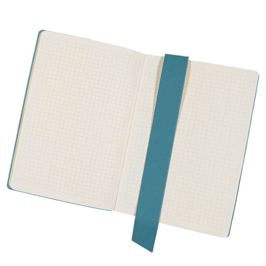 Бизнес-блокнот А5  "Provence", бирюзовый, мягкая обложка, в клетку