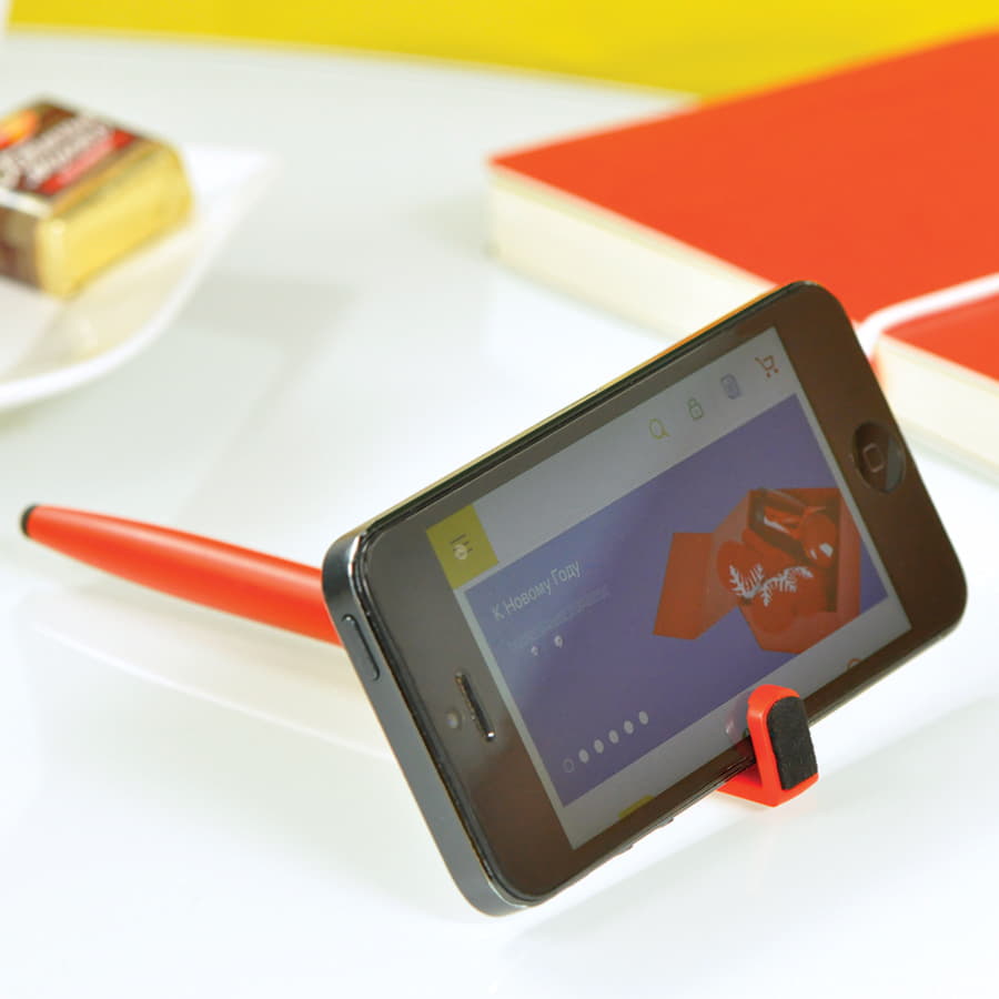 Ручка шариковая N3 со стилусом и подставкой для смартфона