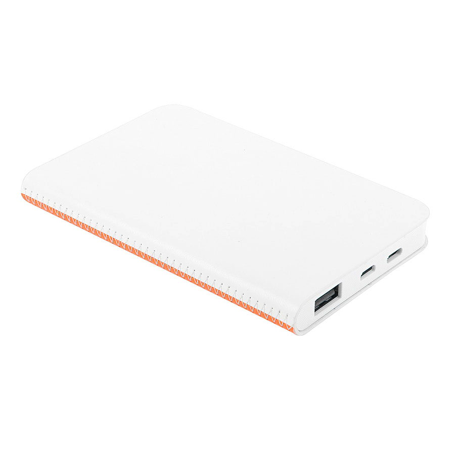 Универсальный аккумулятор "Franki (5000mAh),белый с оранжевым, 7,5х12,1х1,1см