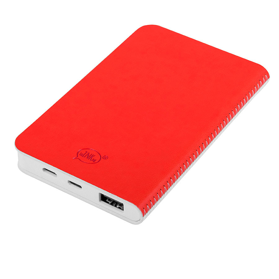 Универсальный аккумулятор "Franki" (5000mAh),белый с красным, 7,5х12,1х1,1см