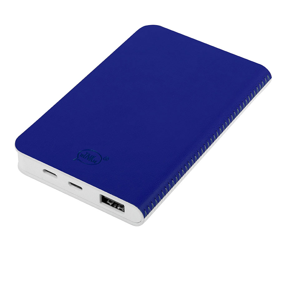 Универсальный аккумулятор "Franki" (5000mAh),белый с синим, 7,5х12,1х1,1см