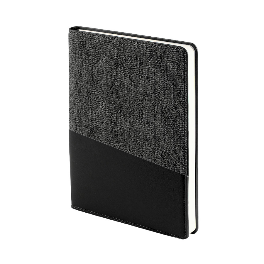 Ежедневник недатированный DENIM, черный, формат А5, блок в линейку