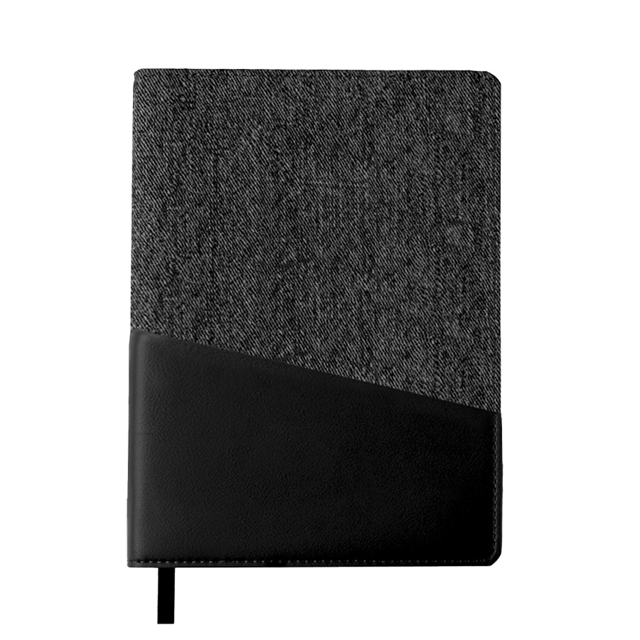 Ежедневник недатированный DENIM, черный, формат А5, блок в линейку