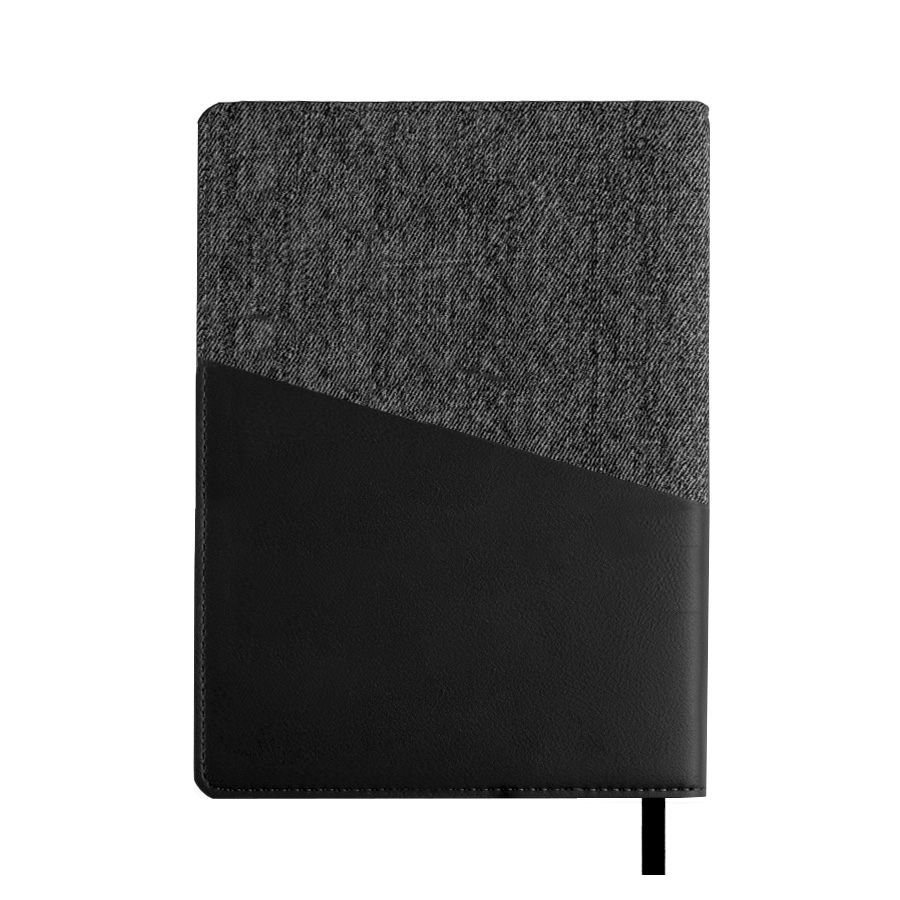Ежедневник недатированный DENIM, черный, формат А5, блок в линейку