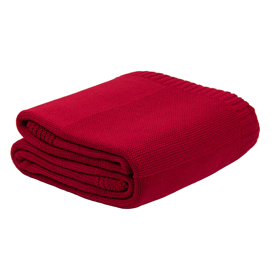 Плед ELSKER MIDI, красный, шерсть 30%, акрил 70%, 150*200 см