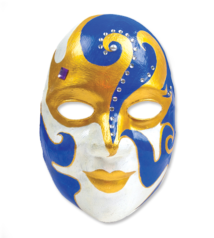 Комплект для раскраски "МАСКА", маска, кисть, краски,   папье-маше 