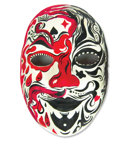 Комплект для раскраски "МАСКА", маска, кисть, краски,   папье-маше 