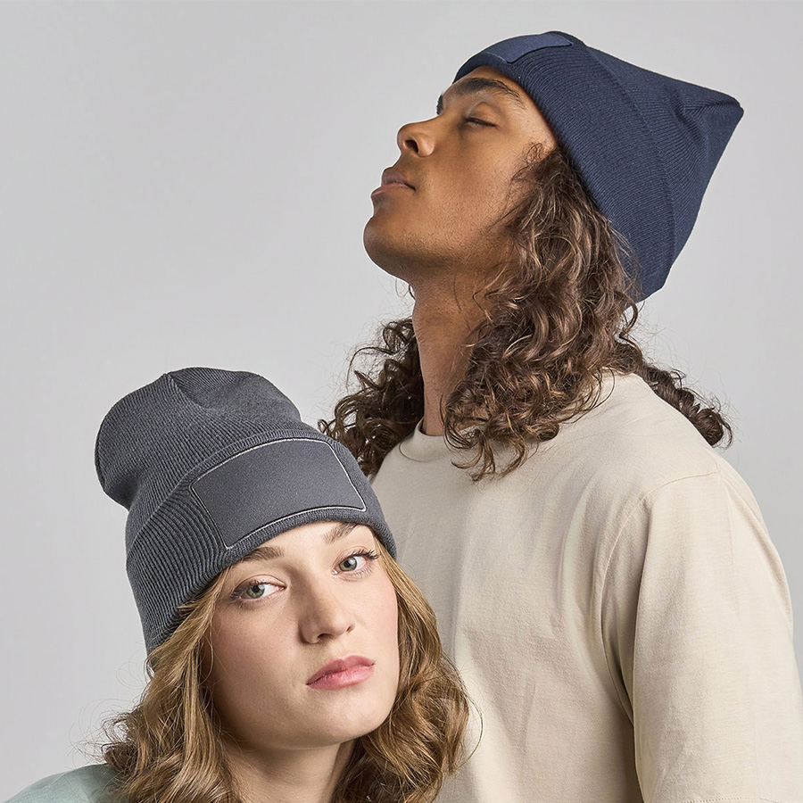 Шапка вязаная  двойная Wind-S с патчем