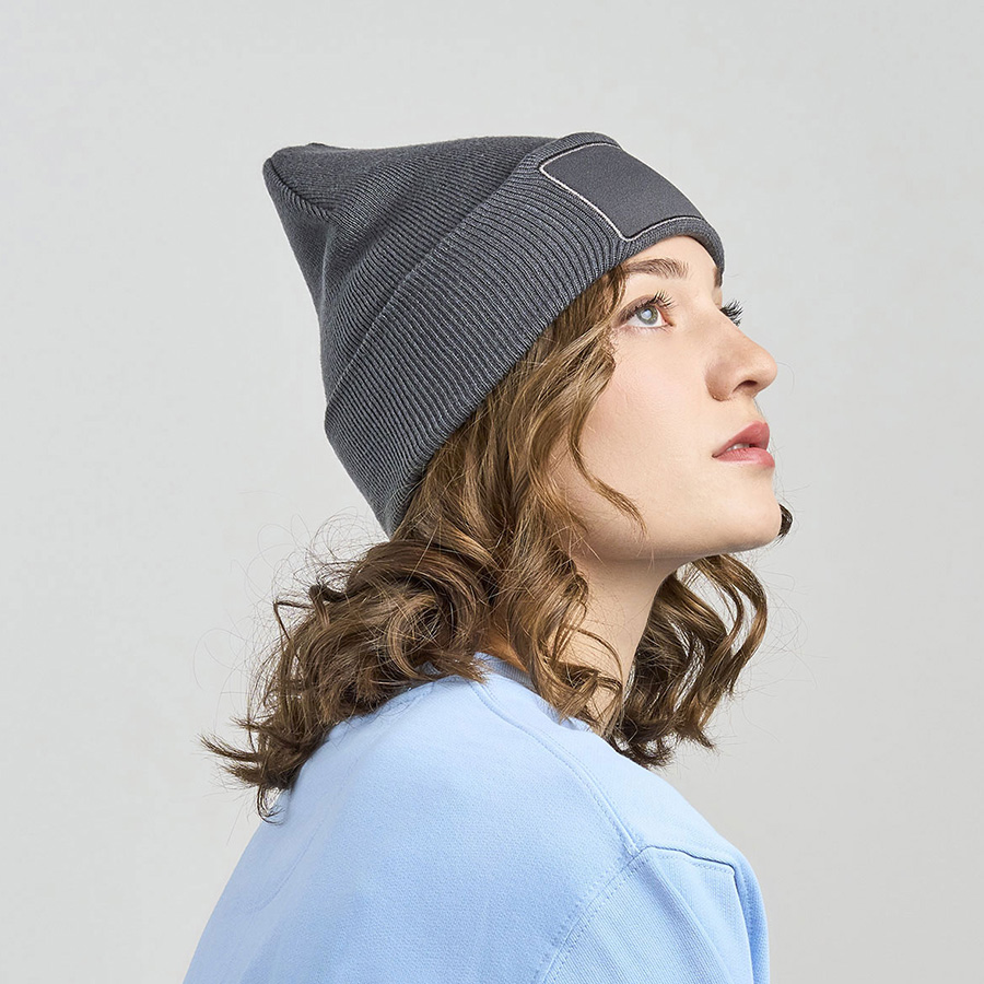 Шапка вязаная  двойная Wind-S с патчем