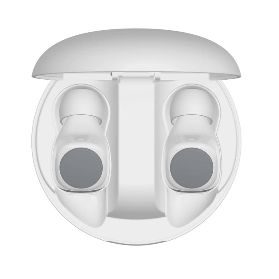 Наушники беспроводные GEOZON SPACE, с зарядным боксом, покрытие soft touch, белые