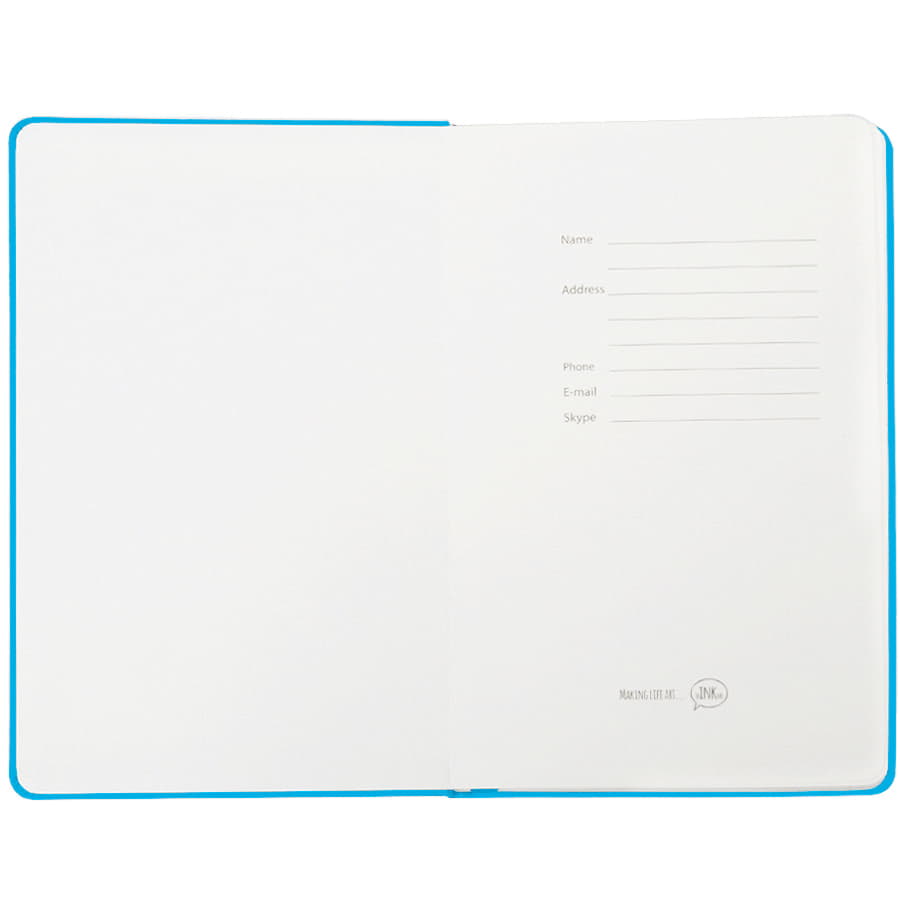 Бизнес-блокнот "Casual", 130*210 мм, голубой, твердая обложка,  резинка 7 мм, блок-линейка, тиснение