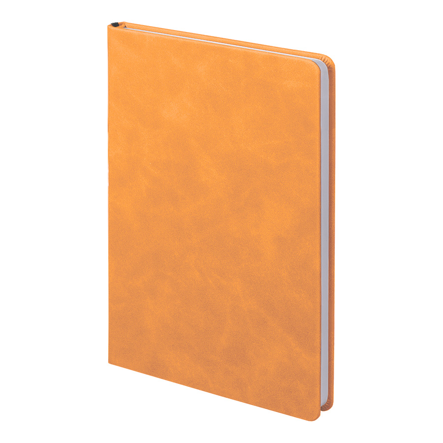 Ежедневник недатированный Muse, оранжевый, А5, с декоративной черной полосой, блок в линейку