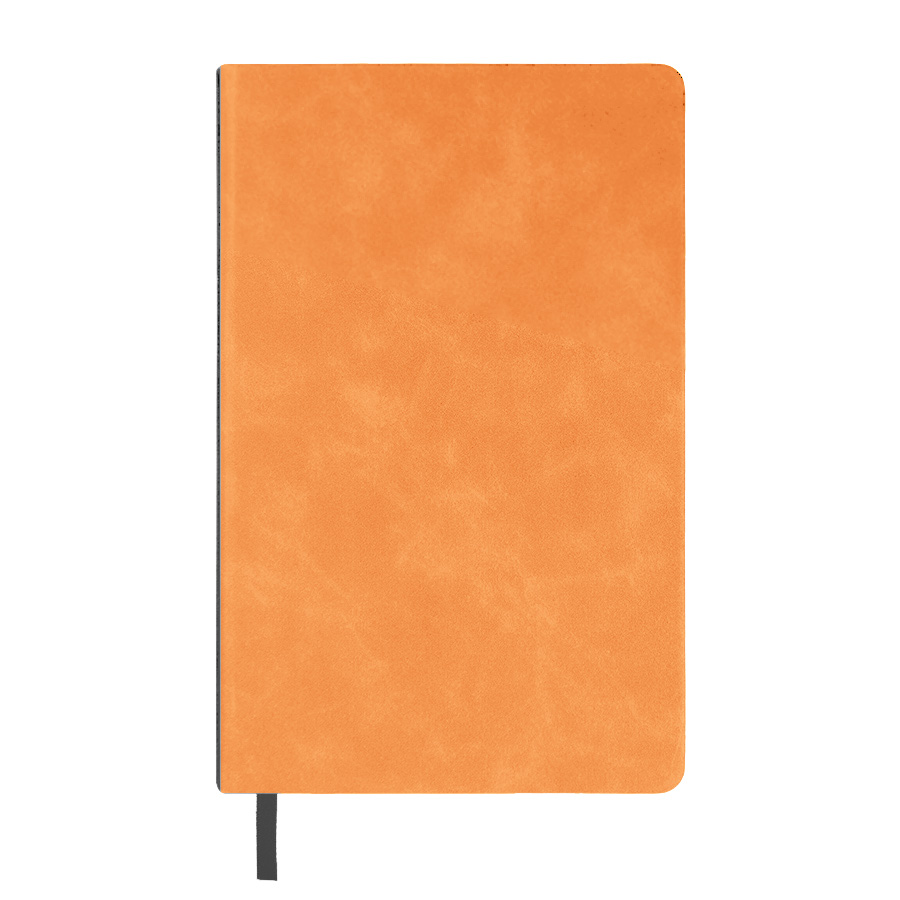 Ежедневник недатированный Muse, оранжевый, А5, с декоративной черной полосой, блок в линейку