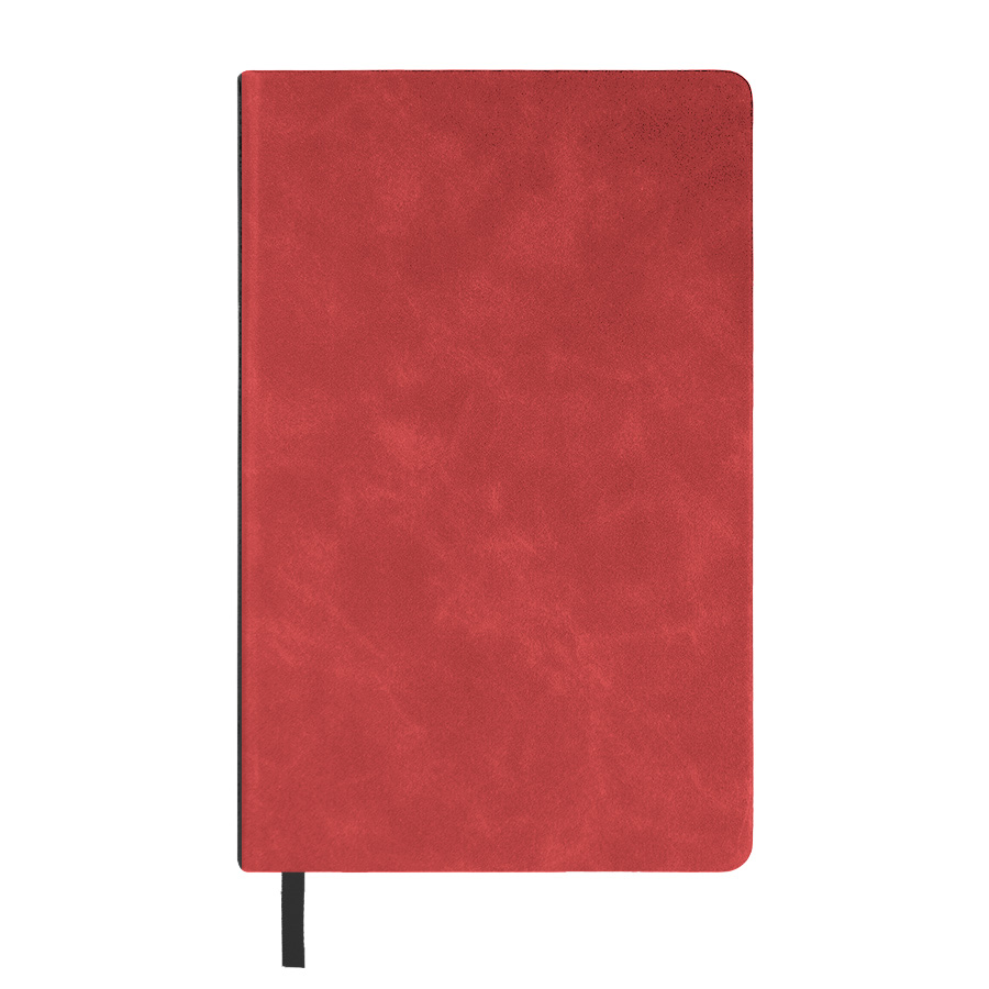 Ежедневник недатированный Muse, красный, А5, с декоративной черной полосой, блок в линейку