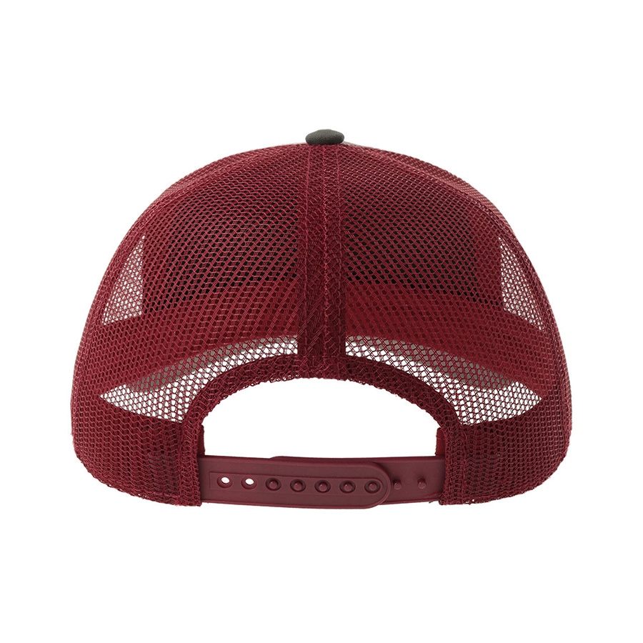 Бейсболка "RAPPER CANVAS-S", 5 клиньев, т.сер./красн, пласт.заст., 100% перераб. полиэстер, 270 г/м2