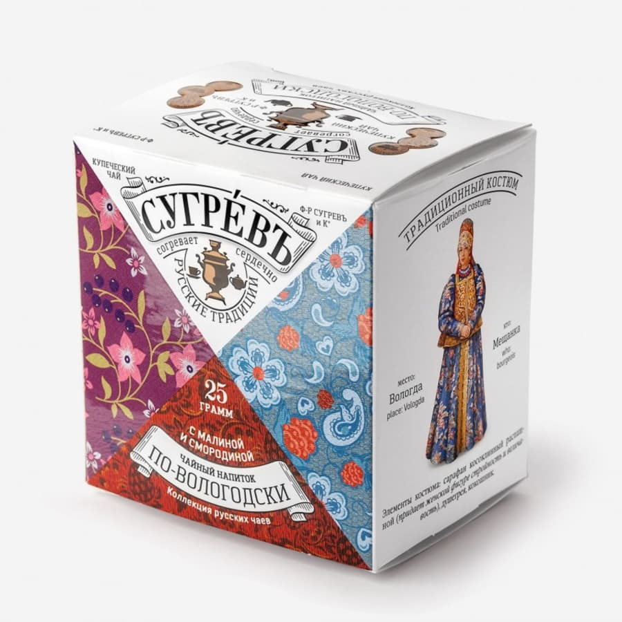 Коллекция подарочная из 8  чаёв СУГРЕВЪ в сумке из хлопка