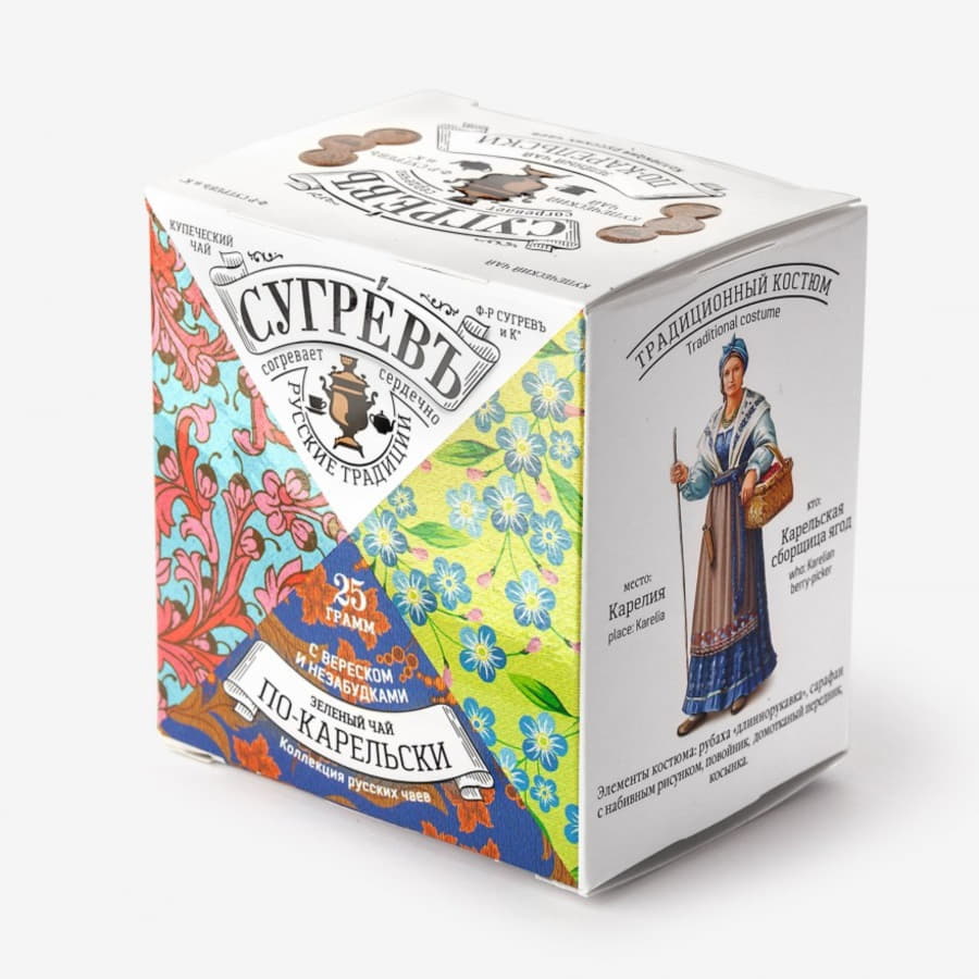 Коллекция подарочная из 8  чаёв СУГРЕВЪ в сумке из хлопка