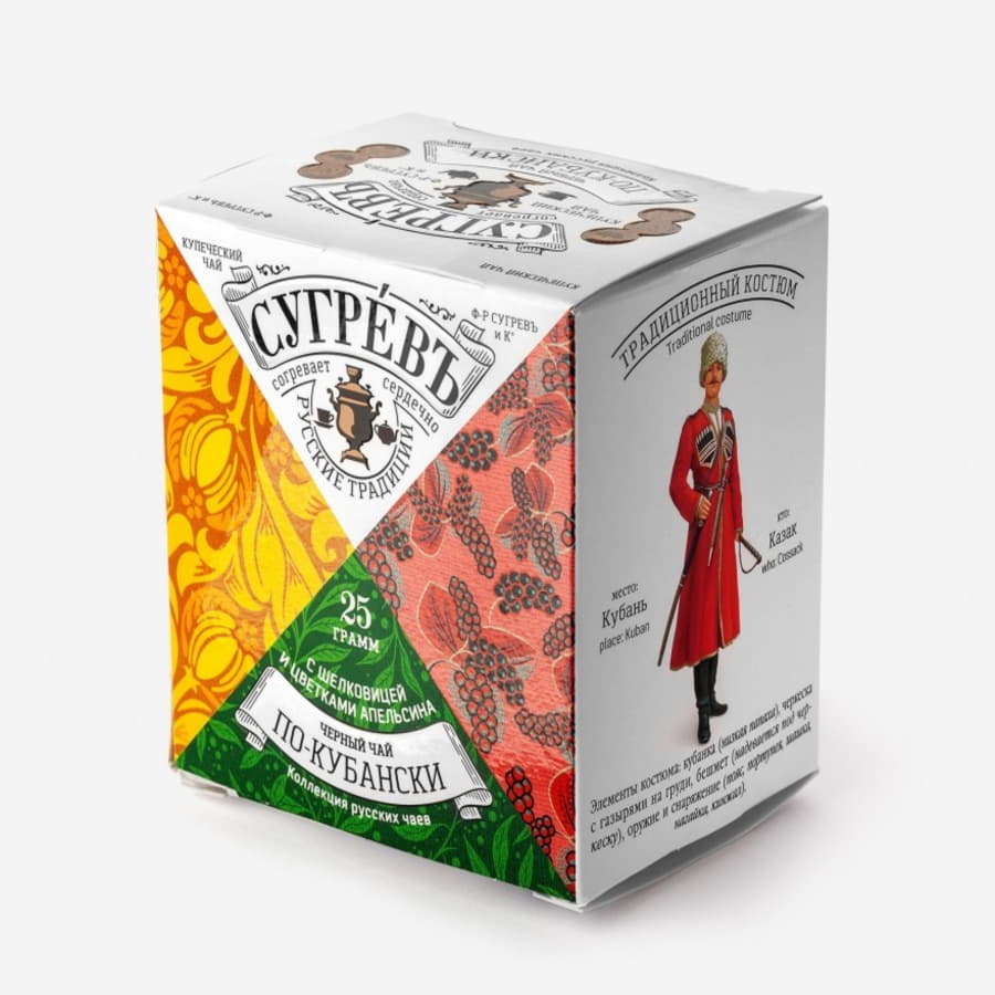 Коллекция подарочная из 8  чаёв СУГРЕВЪ в сумке из хлопка