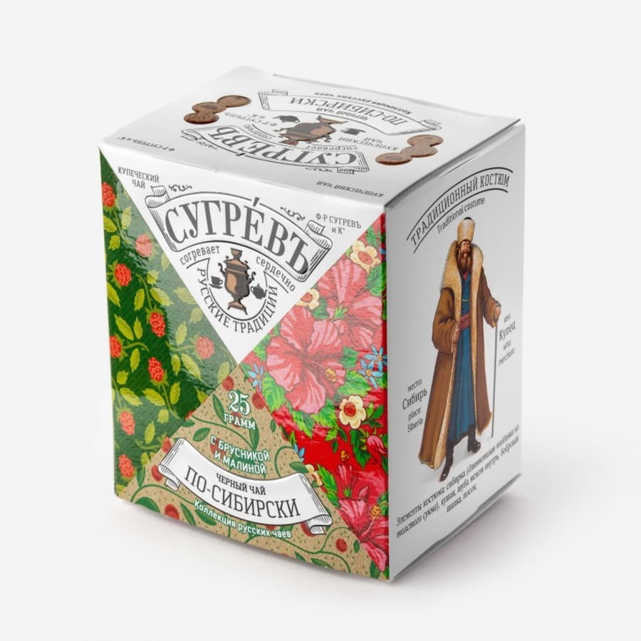 Коллекция подарочная из 8  чаёв СУГРЕВЪ в сумке из хлопка