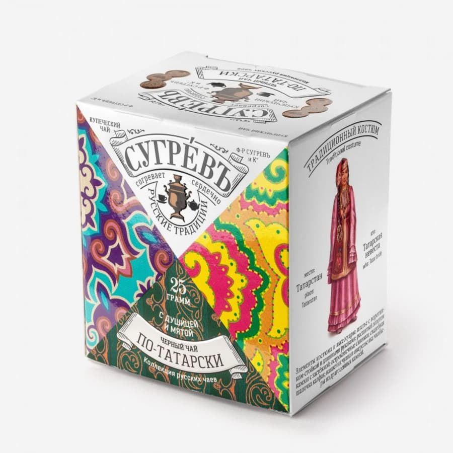 Коллекция подарочная из 8  чаёв СУГРЕВЪ в сумке из хлопка