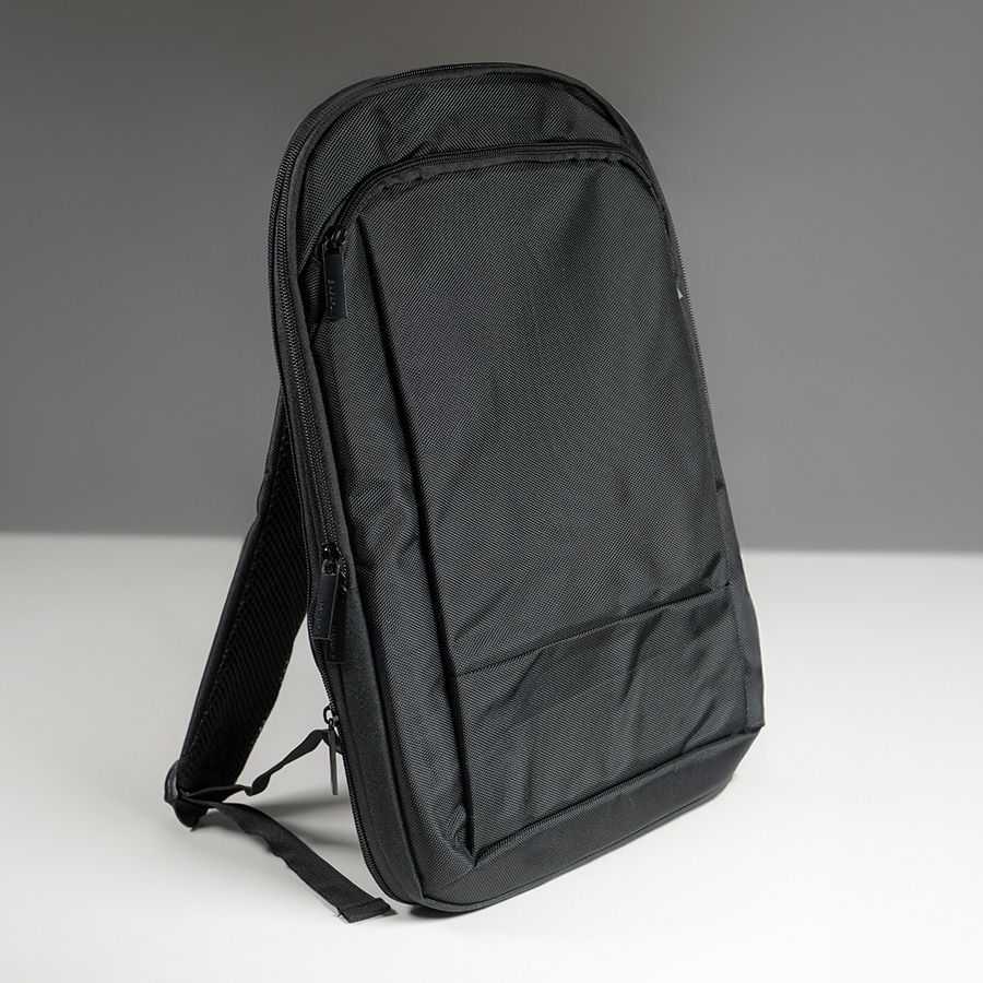 Расширяющийся  водостойкий рюкзак "Slim", чёрный, 45х30х6 см, ткань верха: 100% полиэстер 1680 D