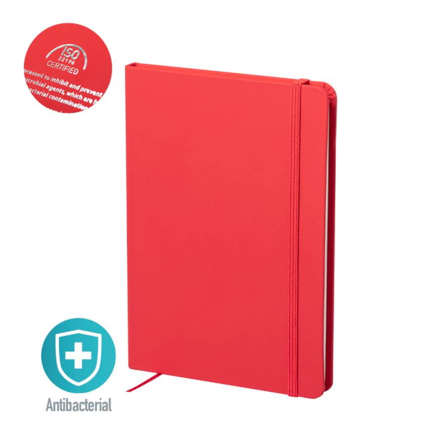 Блокнот для записей KIOTO, с антибактериальным покрытием, формат A5, ПУ, 14.7 x 21 x 1.5 см, белый