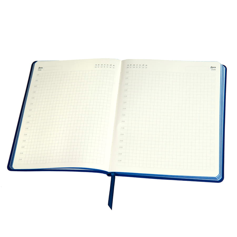 Ежедневник недатированный Arti, B6+, серебристый, блок в клетку, синий обрез
