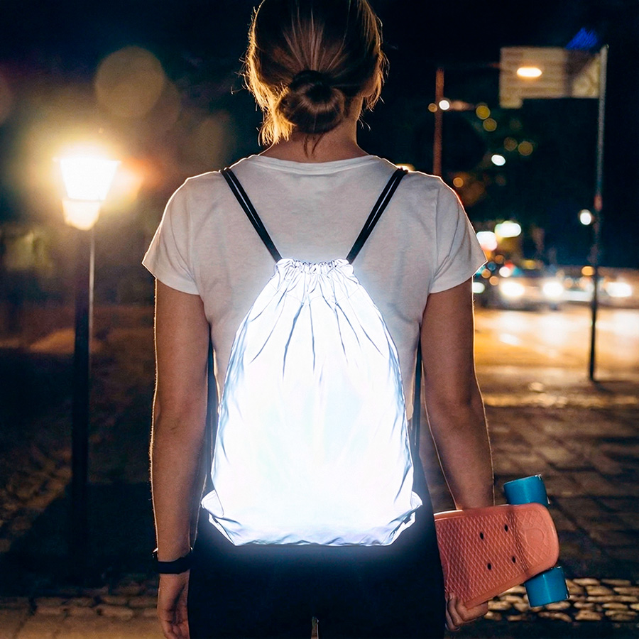 Рюкзак- мешок водостойкий с укреплёнными уголками Reflect, светоотражающий серый, 35*41 см, 100%  полиэстер 