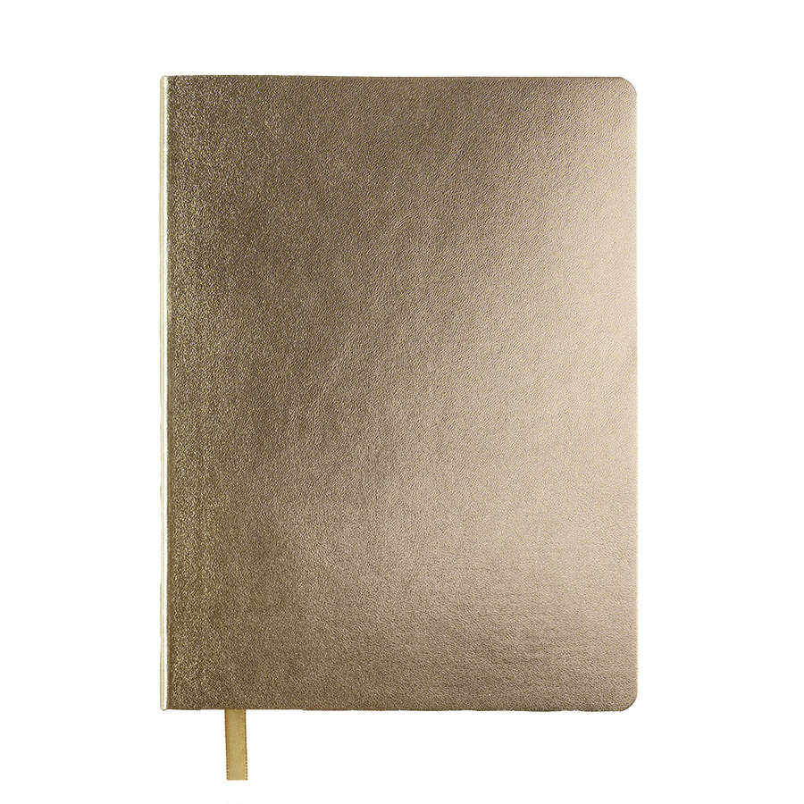 Бизнес-блокнот AURI, формат А5, золотистый, блок в линейку