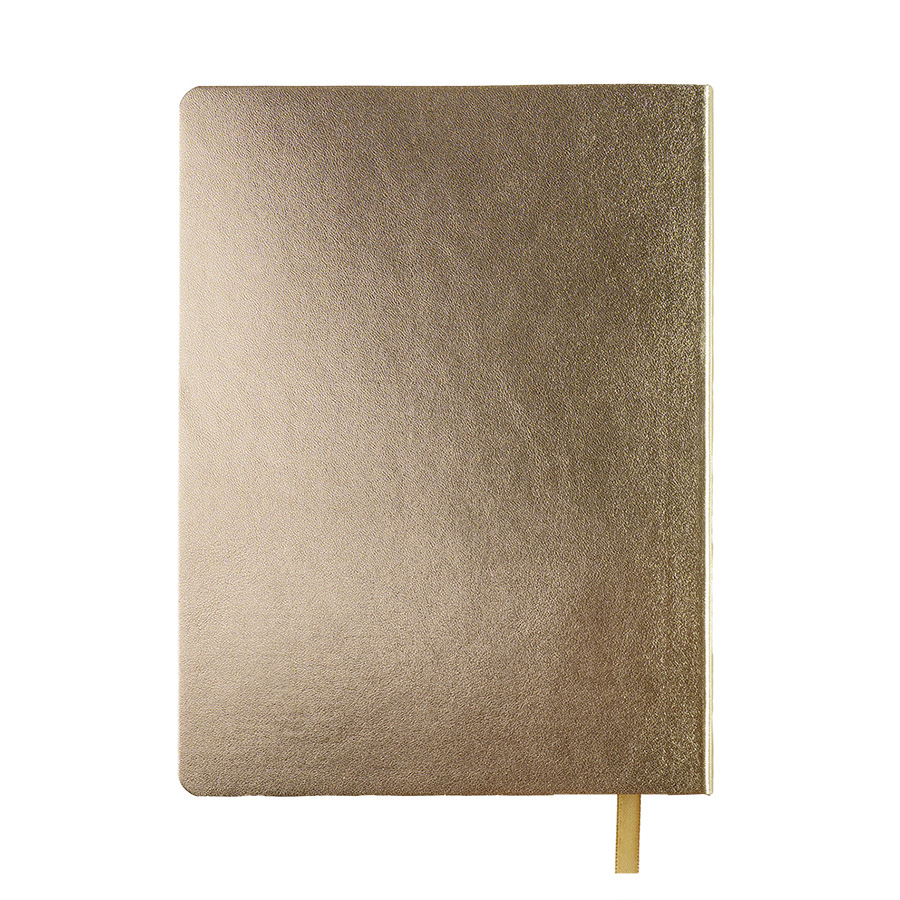 Бизнес-блокнот AURI, формат А5, золотистый, блок в линейку