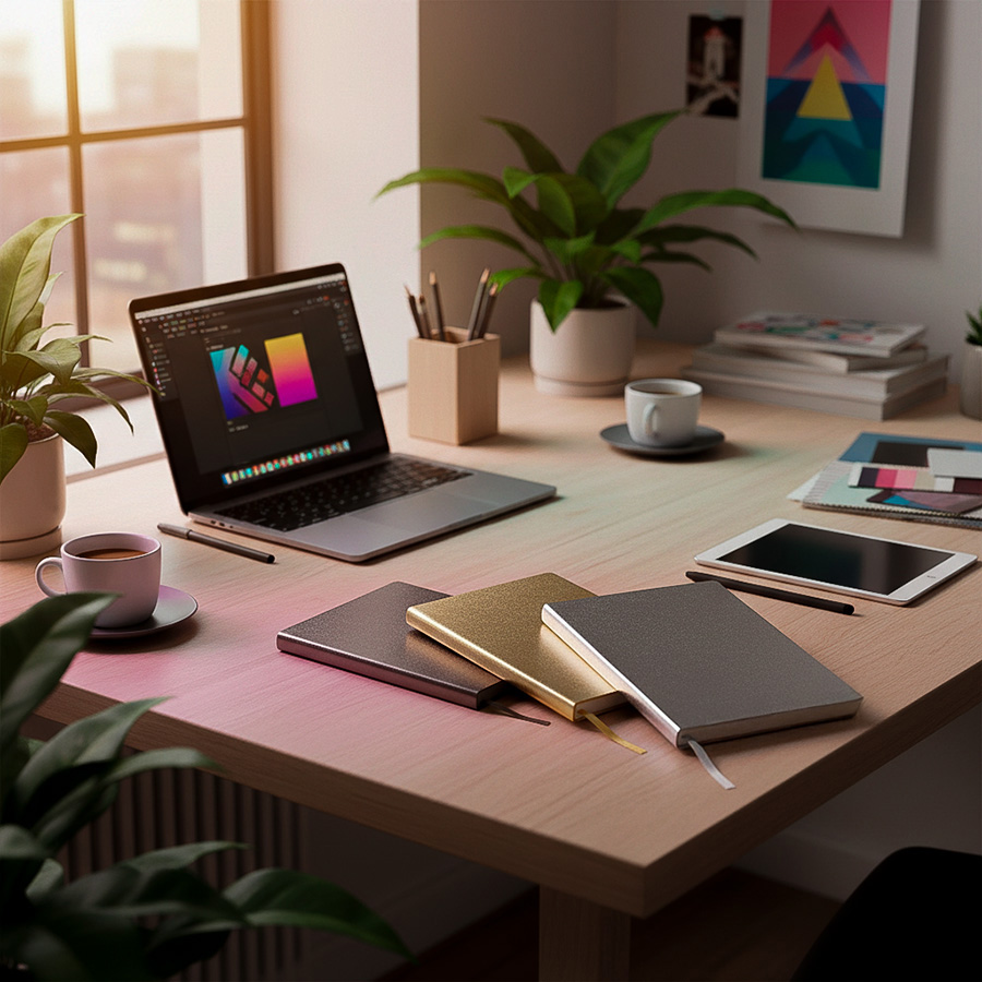 Бизнес-блокнот AURI, формат А5, золотистый, блок в линейку