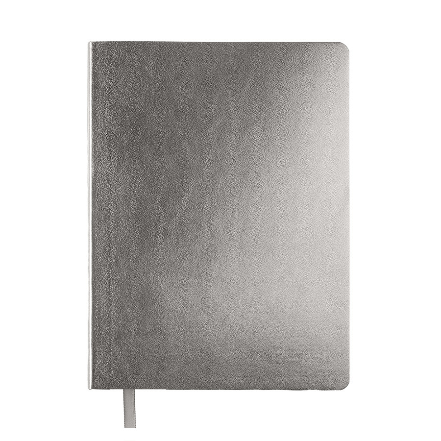Бизнес-блокнот AURI, формат А5, серебристый, блок в линейку