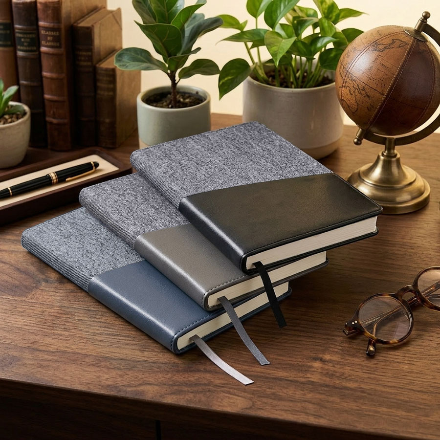 Ежедневник недатированный DENIM, синий, формат А5, блок в линейку