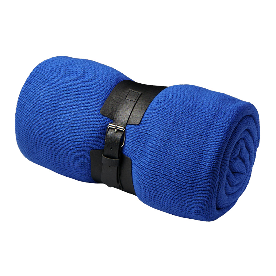 Плед  "Belt"; синий; 130 х 180 см; 100% акрил, с поясом