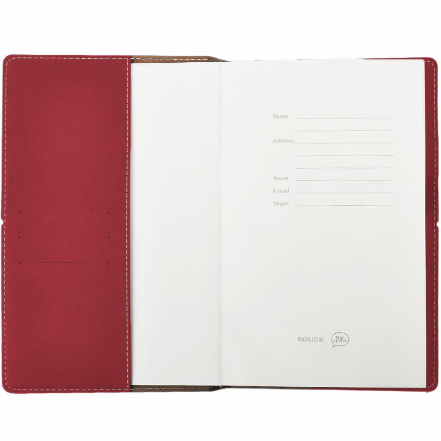 Бизнес-блокнот "BUSINESS", 140*210 мм, красный,  съемная обложка,  блок-линейка