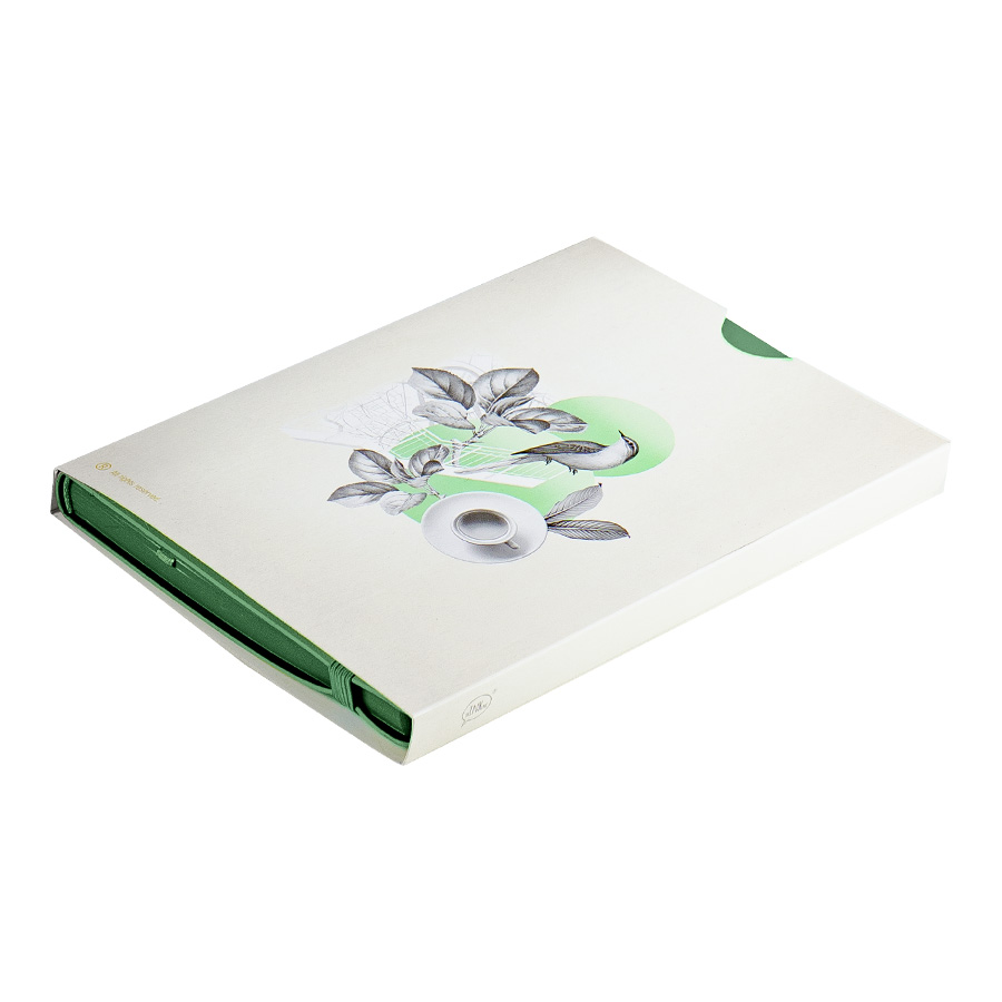 Бизнес-блокнот "RILY", формат А5,  зеленый, блок в точку