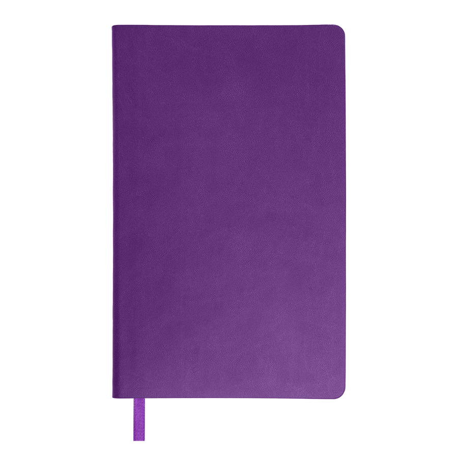 Бизнес-блокнот "Funky" А5, фиолетовый с  серым форзацем, мягкая обложка, в линейку