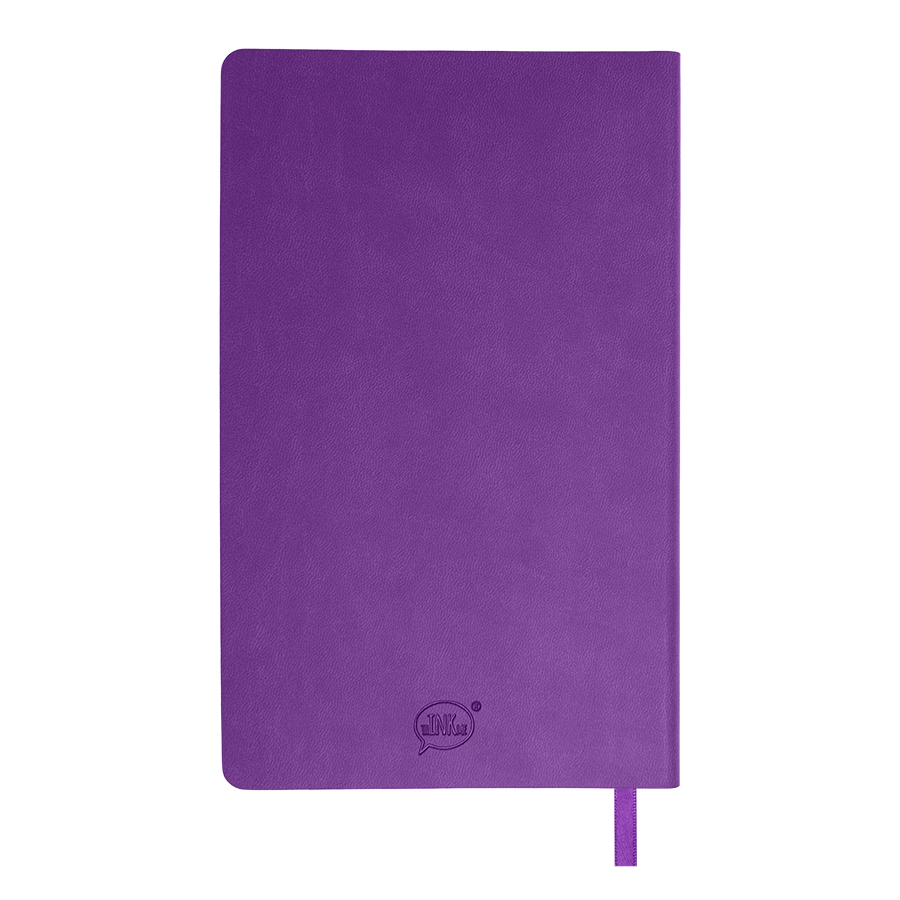 Бизнес-блокнот "Funky" А5, фиолетовый с  серым форзацем, мягкая обложка, в линейку