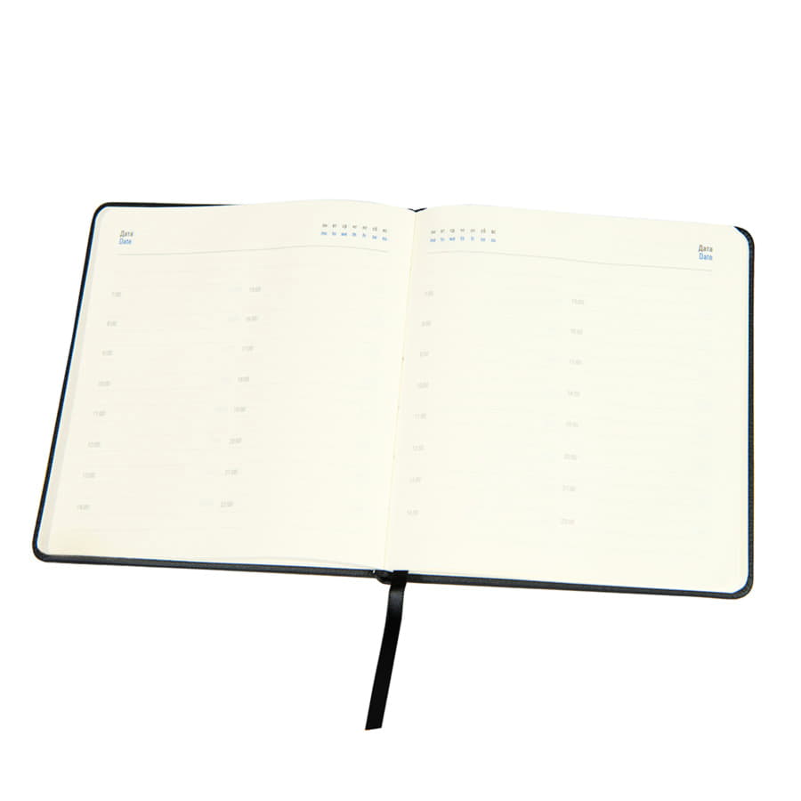 Ежедневник недатированный Quadro, A5-, темно-синий, кремовый блок