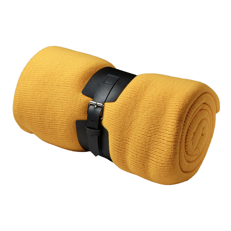 Плед  "Belt"; жёлтый; 130 х 180 см; 100% акрил, с поясом