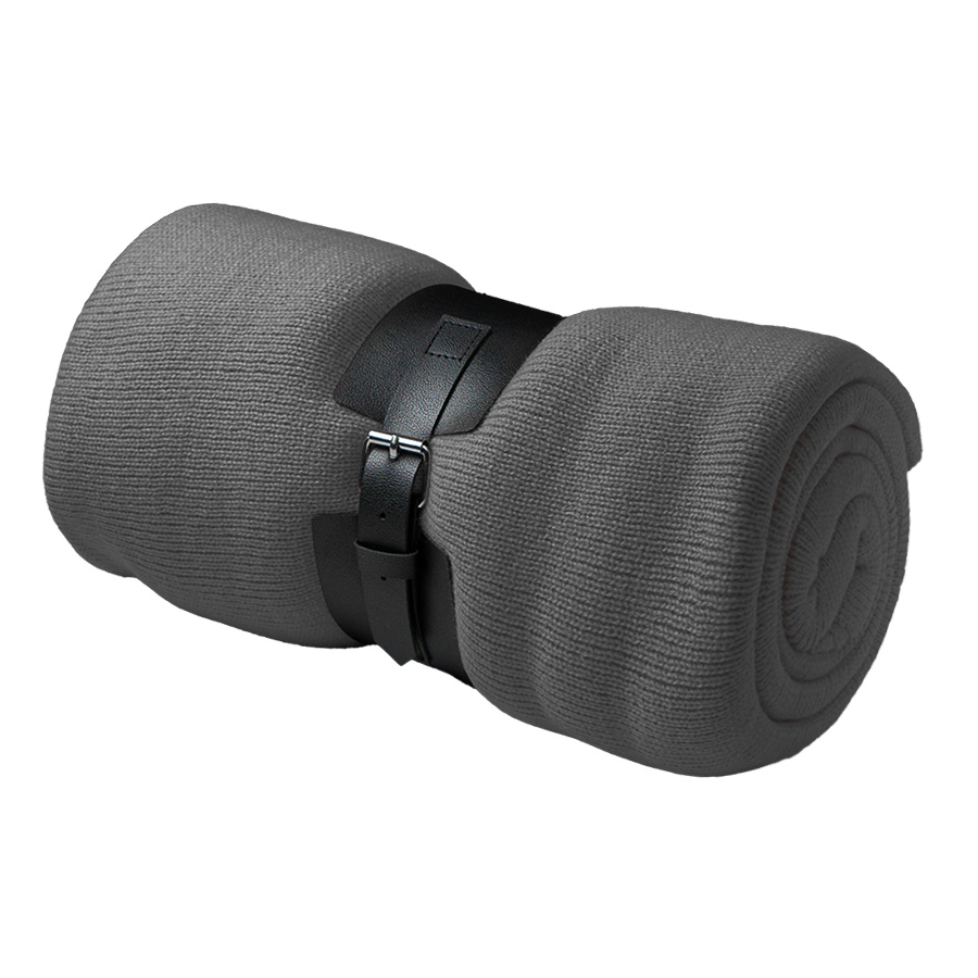 Плед  "Belt"; серый; 130 х 180 см; 100% акрил, с поясом