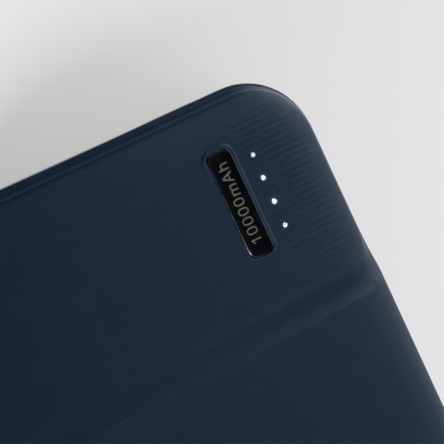 Универсальный аккумулятор Flash 10 (10000 мАч) с подсветкой и soft touch,синий,13,7х6,87х1,55 мм