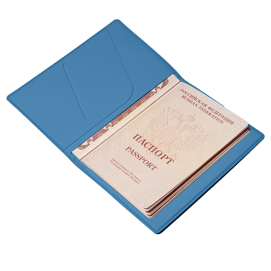 Обложка для паспорта Simply, 13.5 х 19.5 см, голубая, PU