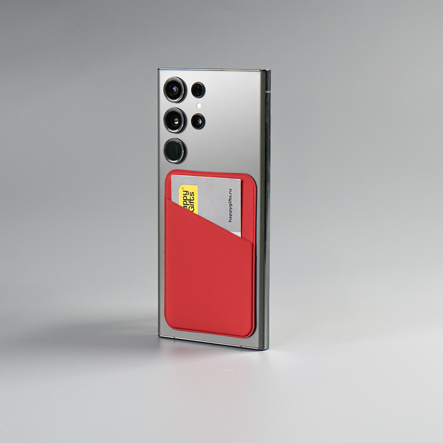 Чехол для карты на телефон Simply, самоклеящийся 65 х 97 мм, красный, PU 