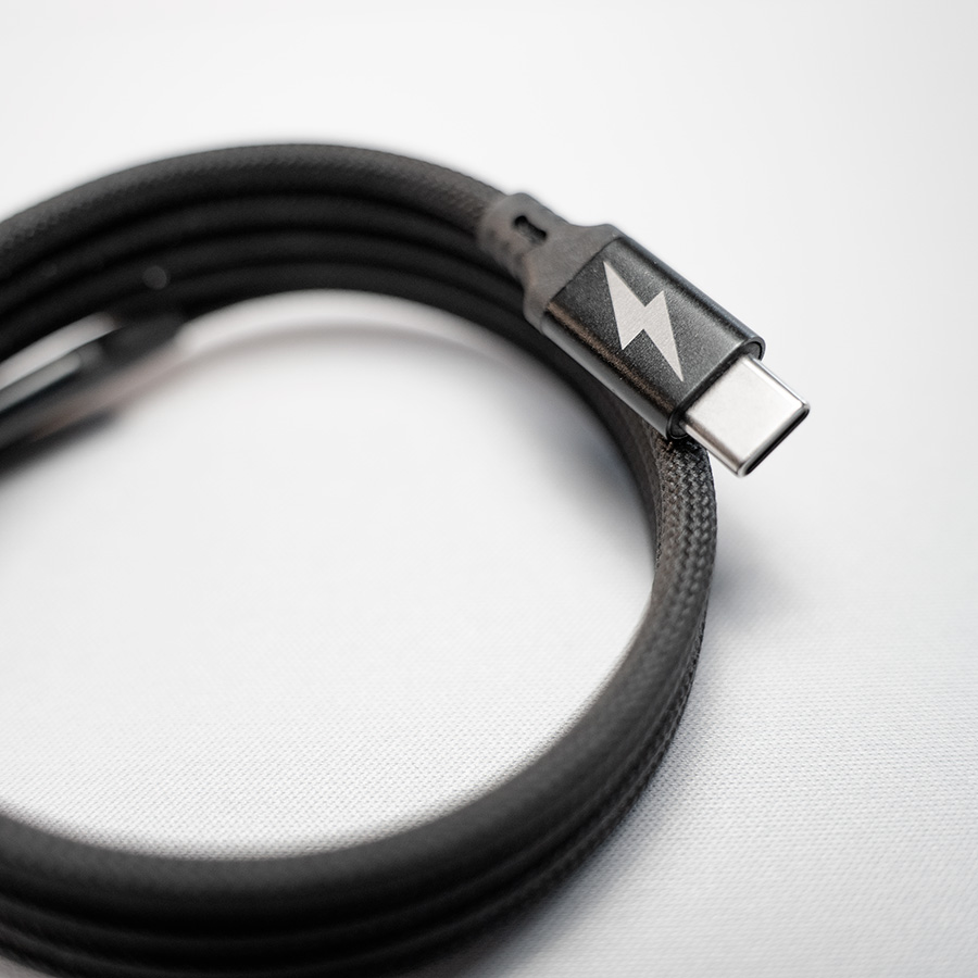 Кабель COIL магнитный для зарядки и передачи данных, 100Вт, 480Мб/с, нейлоновая оплетка, черный