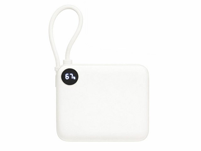 Внешний аккумулятор со встроенным кабелем «Liri», QC/PD, 10000 мАч